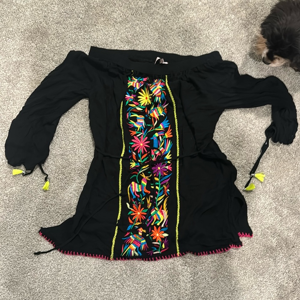 Black womans off the shoulder cover up